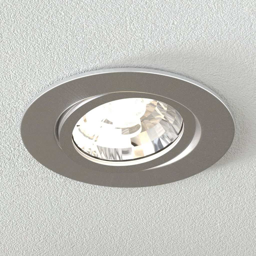 LED innbyggingsspot Rico dimbar stål IP44 Ø8 cm 6,5W forfra