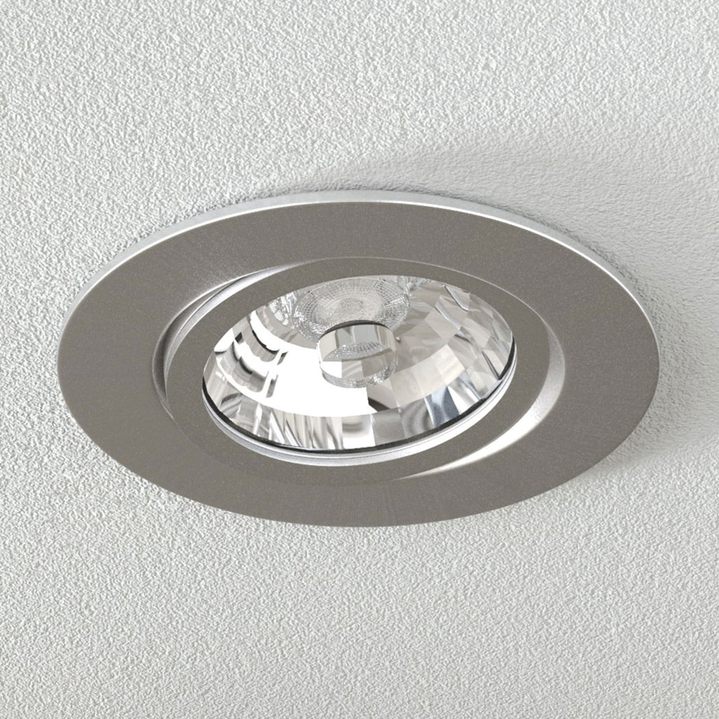 Bakside av LED innbyggingsspot Rico dimbar stål IP44 Ø8 cm 6,5W