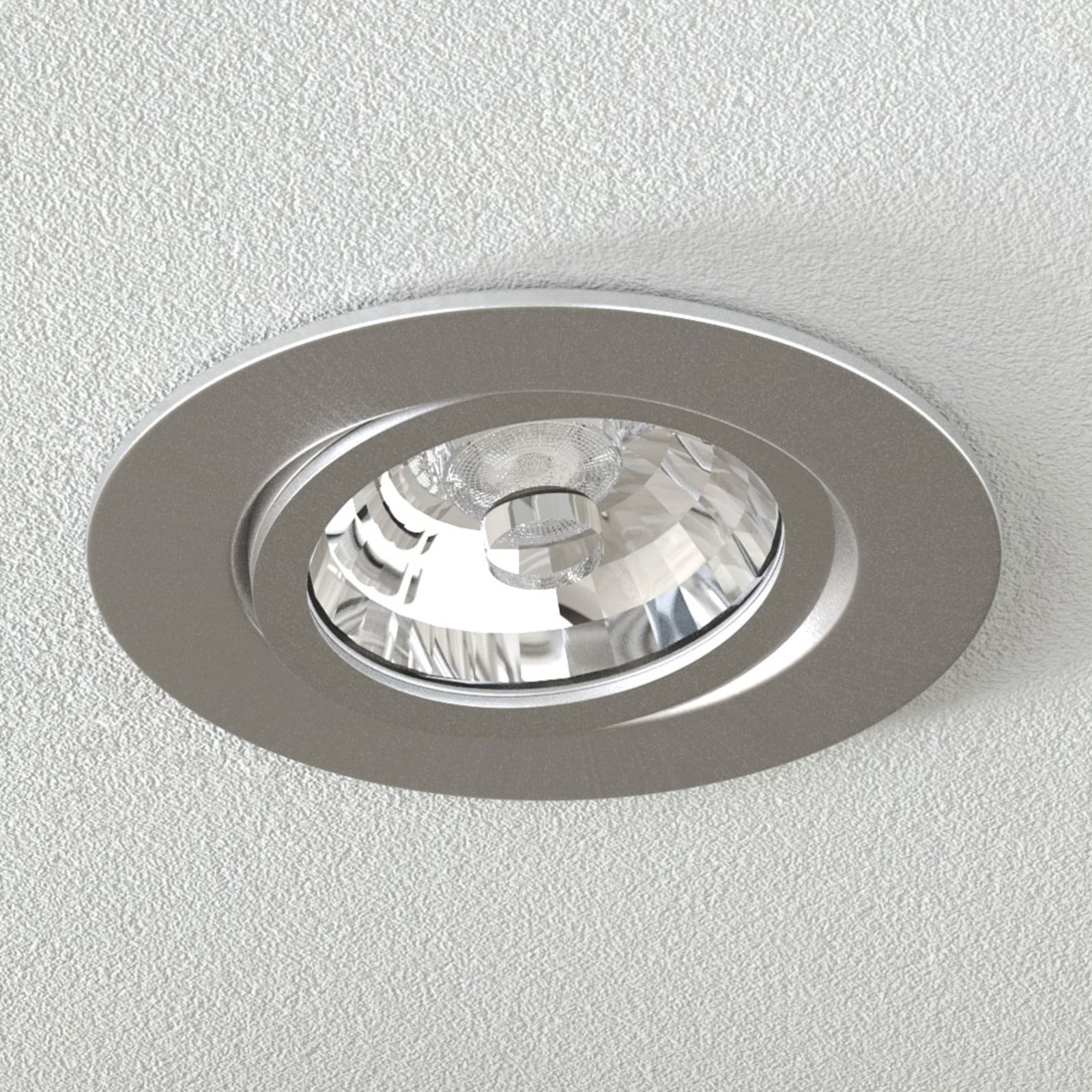 Bakside av LED innbyggingsspot Rico dimbar stål IP44 Ø8 cm 6,5W