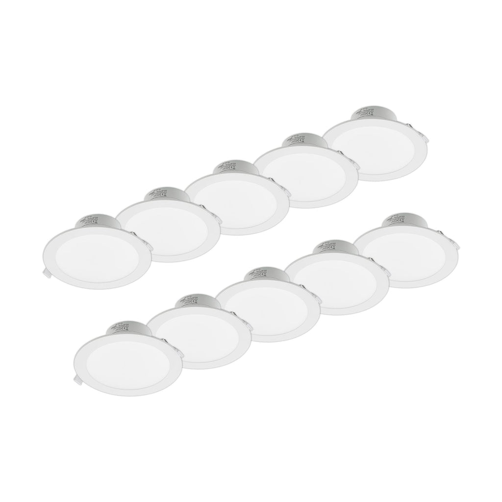 LED innbyggingsspot Rida 10-pack hvit Ø23 cm forfra
