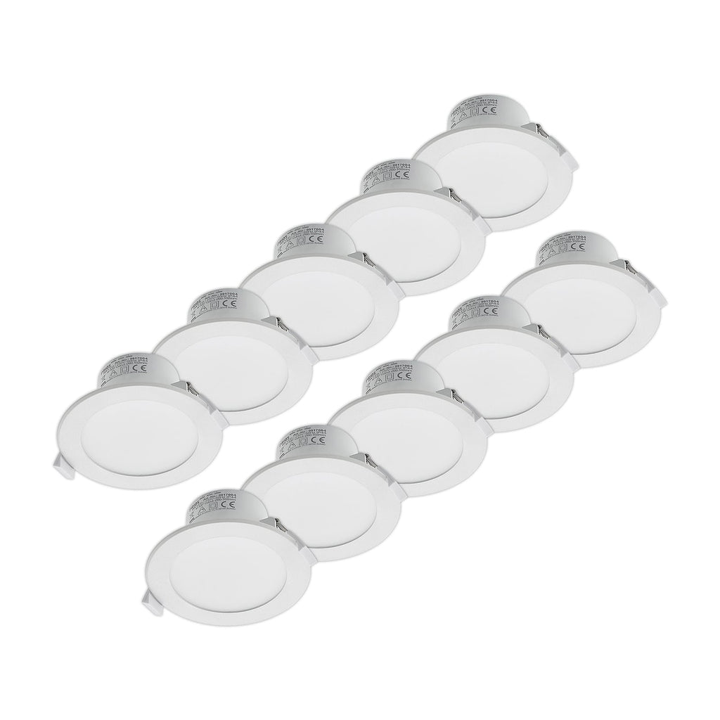 LED innbyggingsspot Rida 10-pack hvit Ø12 cm CCT IP44 forfra