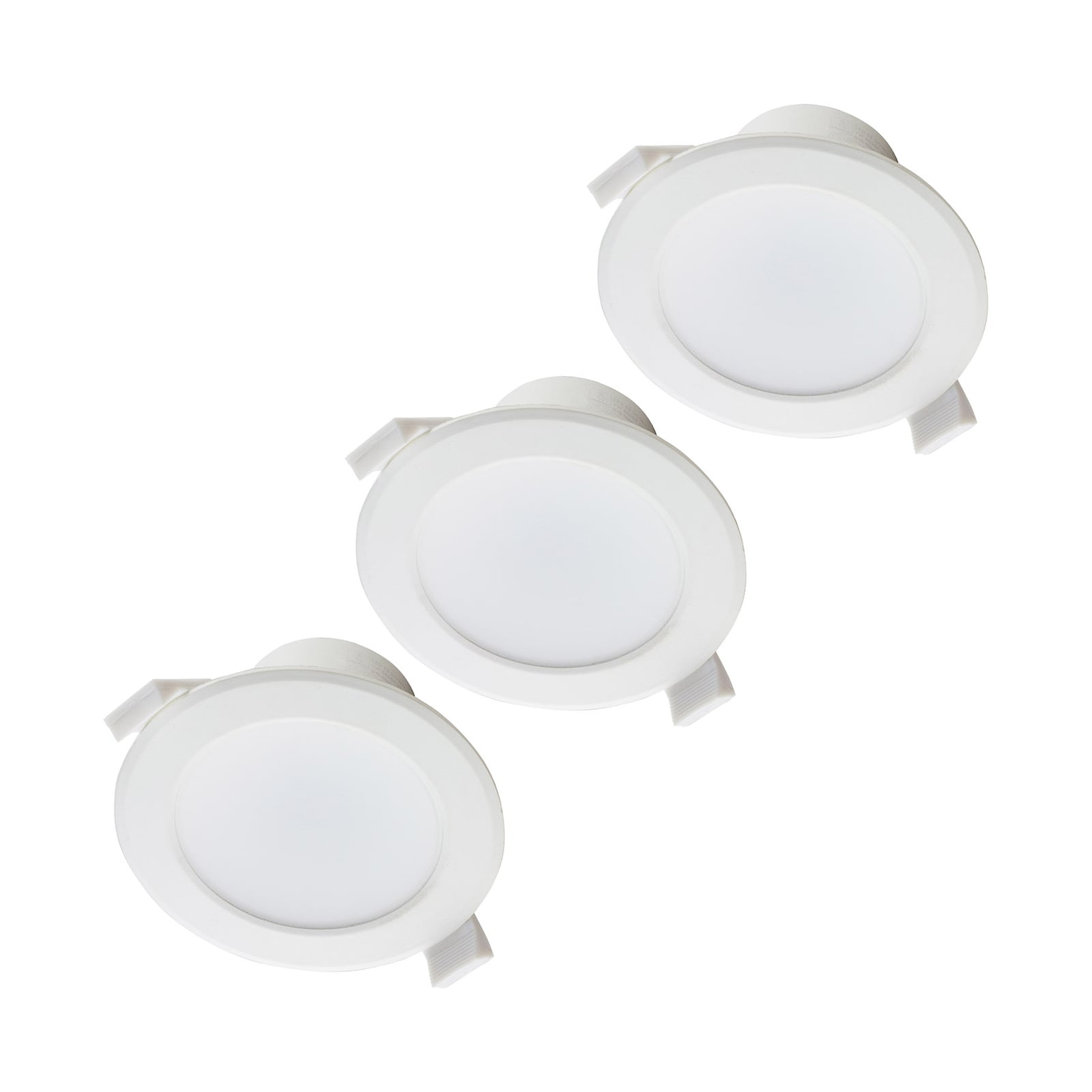 LED innbyggingsspot Rida 3-pack hvit Ø14,5 cm forfra