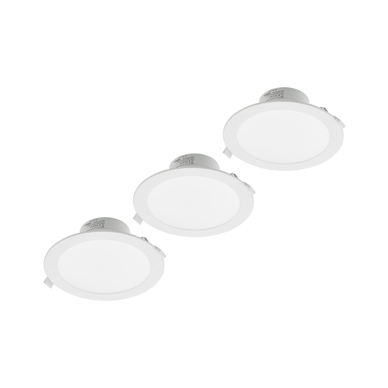 LED innbyggingsspot Rida 3-pack hvit forfra
