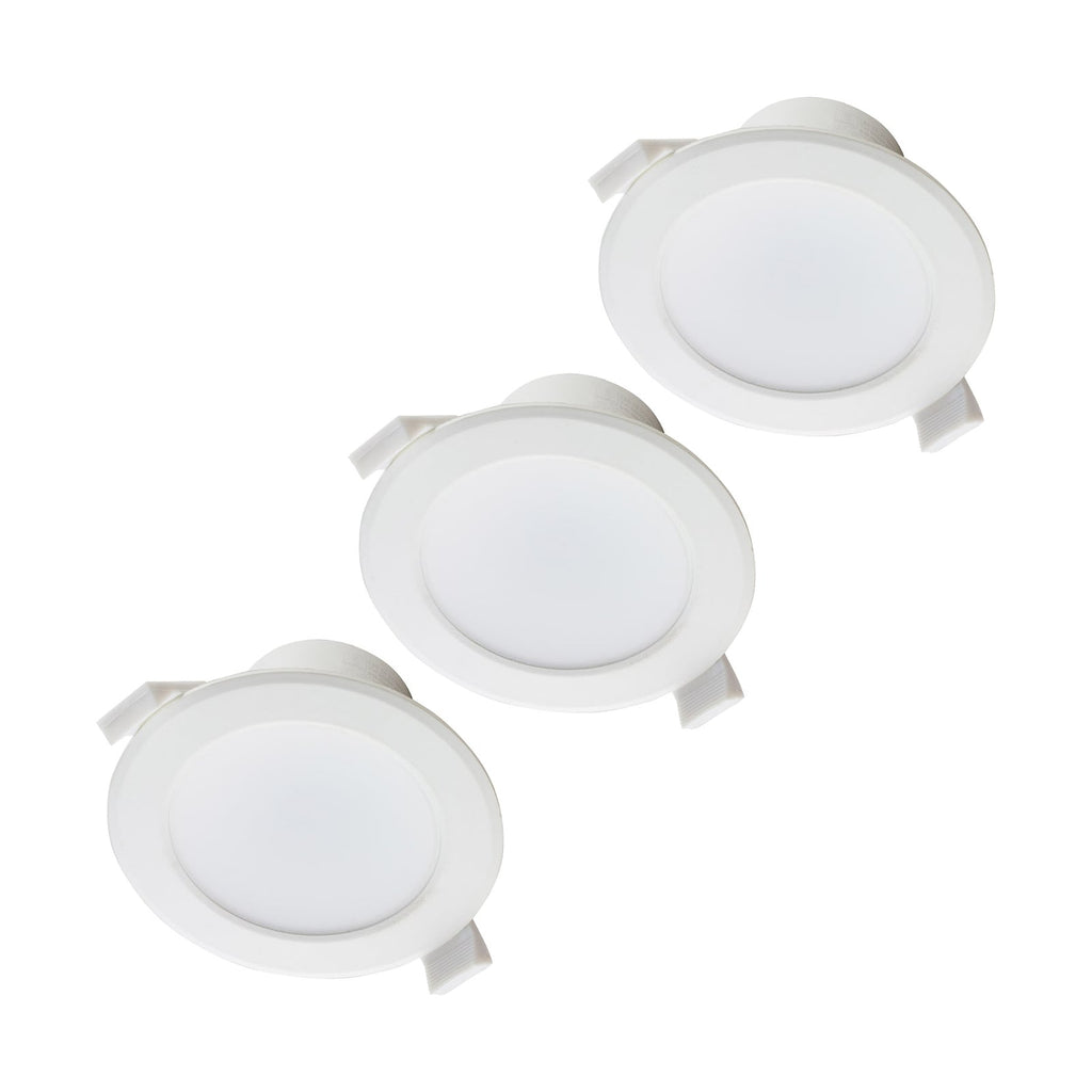 LED innbyggingsspot Rida 3-pack hvit Ø19 cm front