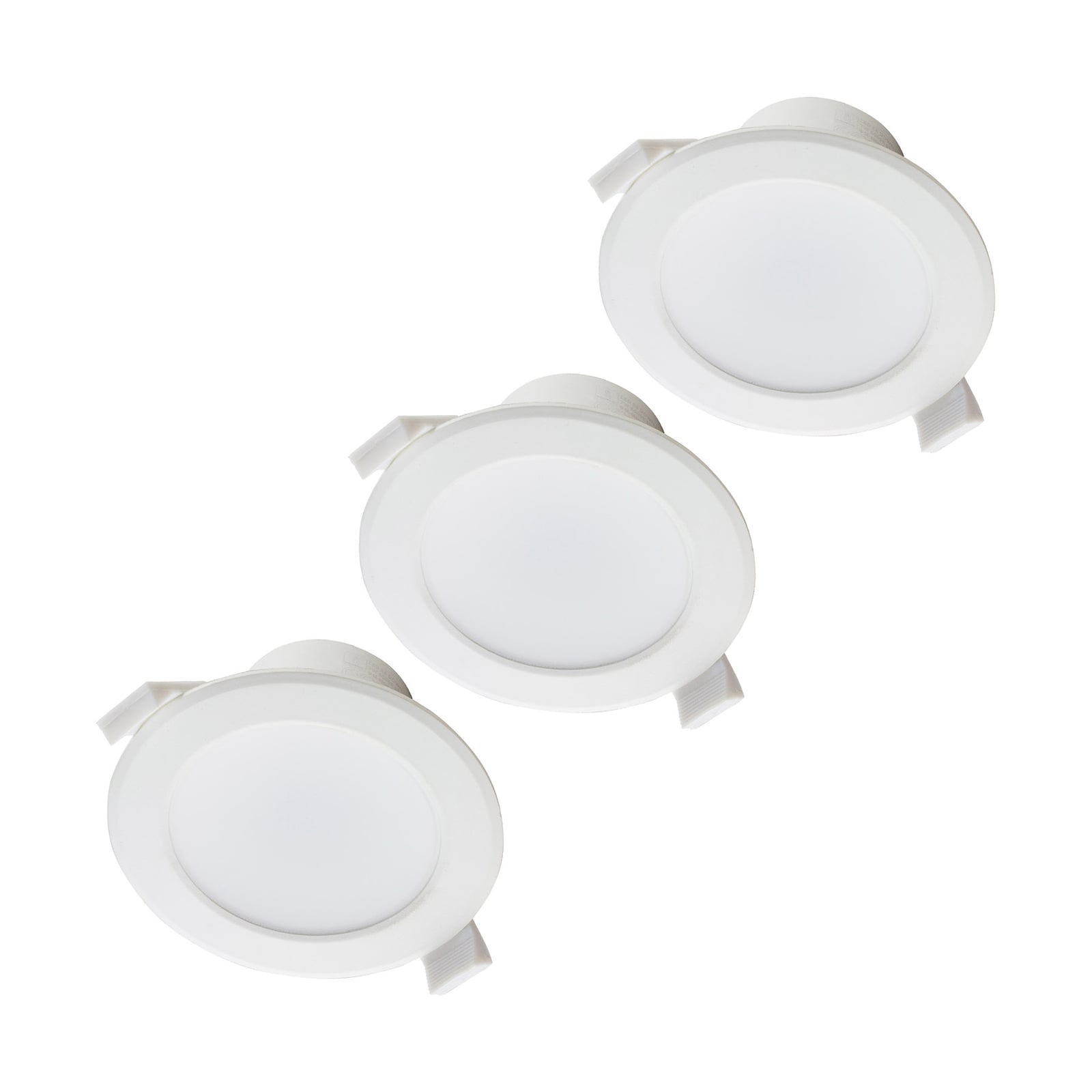 LED innbyggingsspot Rida 3-pack hvit Ø19 cm front