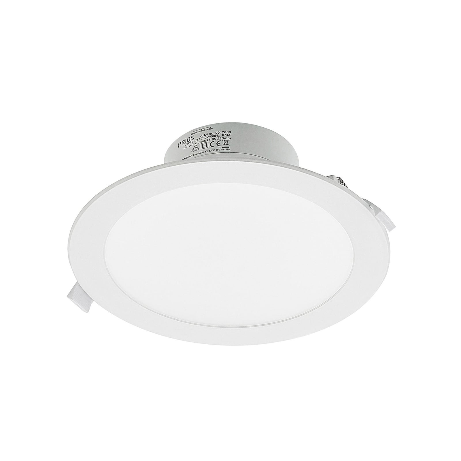 LED innbyggingsspot Rida 3-pack hvit montert i tak