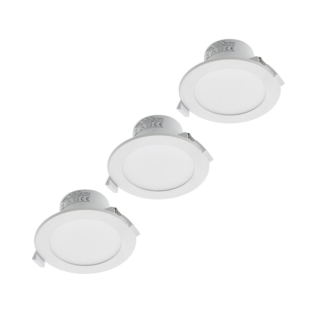 LED innbyggingsspot Rida 3er-sett hvit Ø12 cm forfra