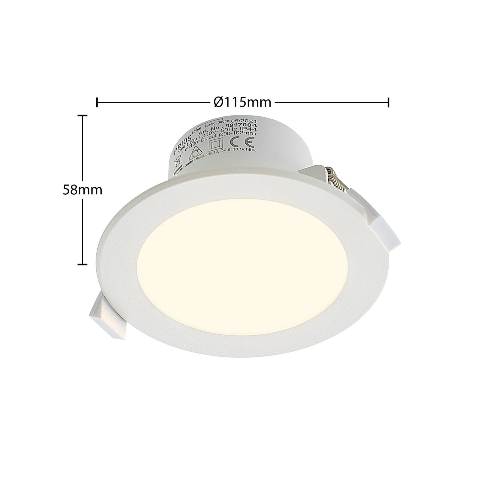 LED innbyggingsspot Rida 3er-sett hvit Ø12 cm side