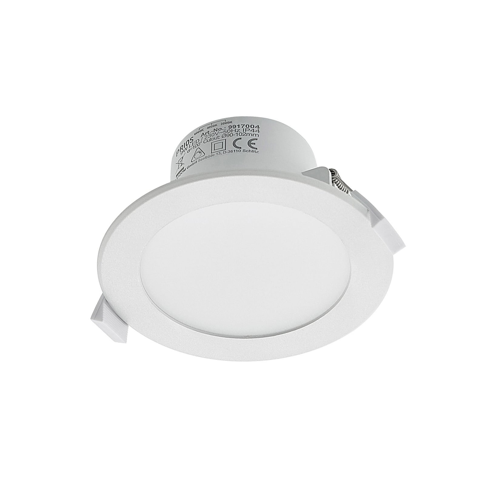 LED innbyggingsspot Rida detalj av aluminium og plast materiale