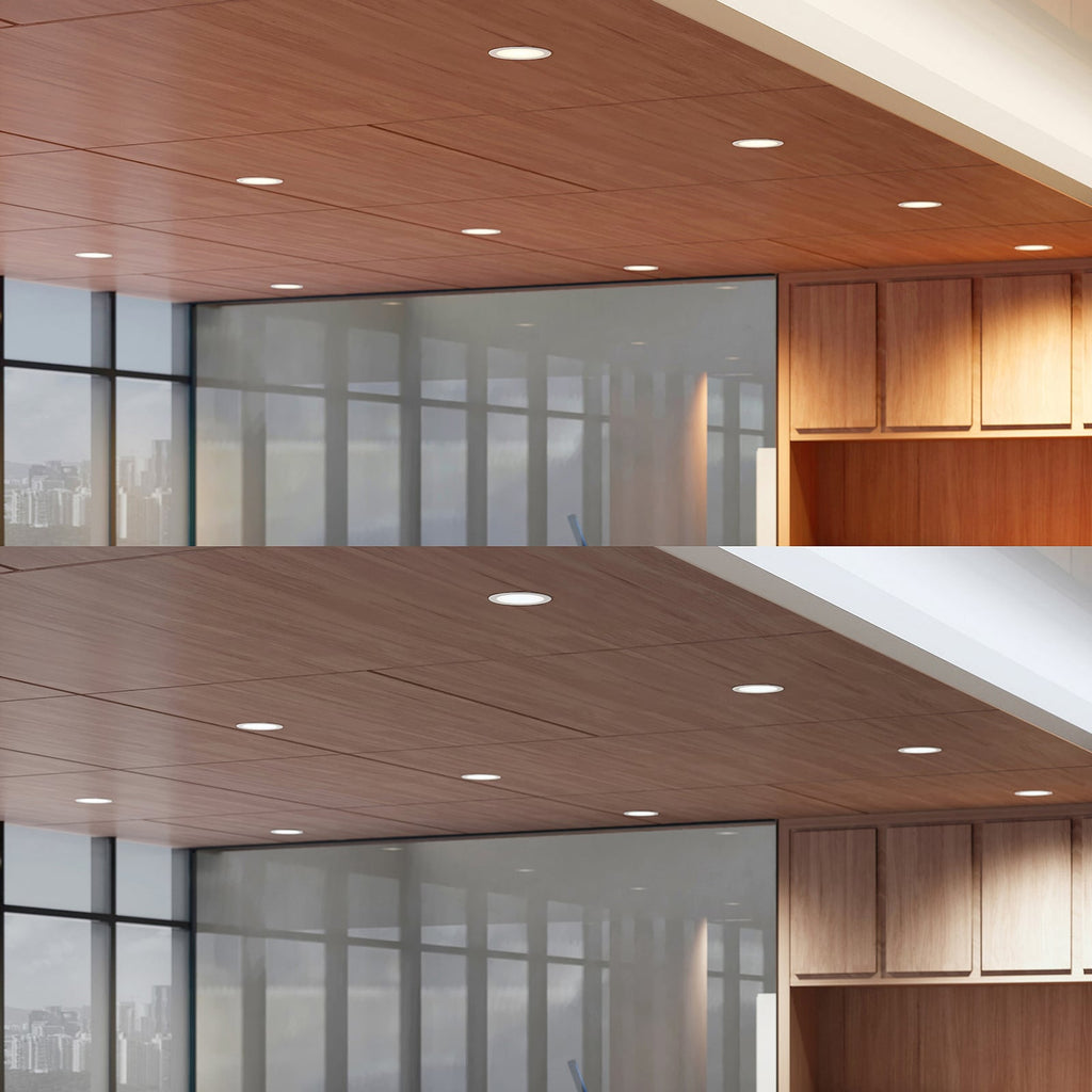 LED innbyggingsspot Rida hvit Ø23 cm 30W CCT dimbar IP44 bakside
