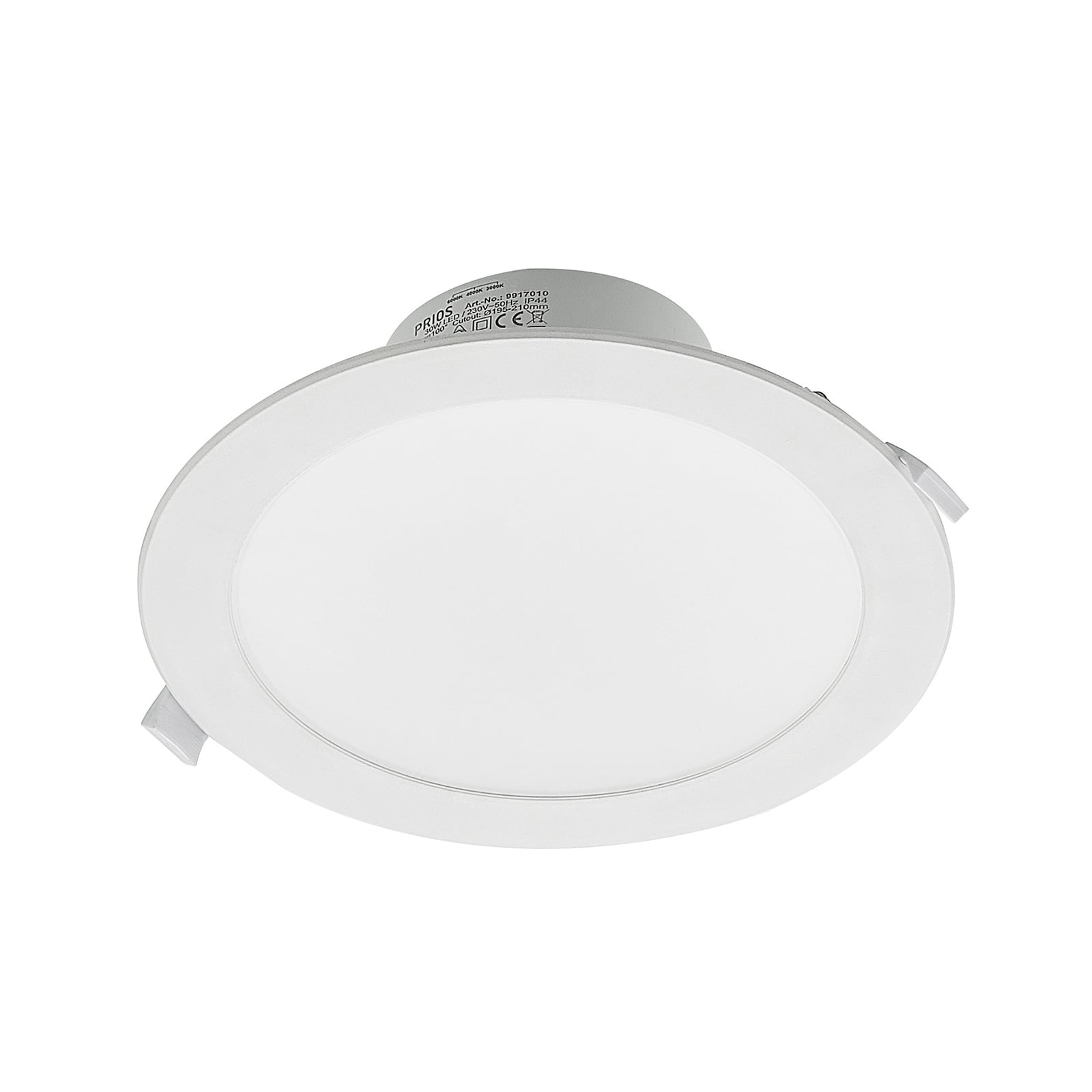 Montert LED innbyggingsspot Rida hvit Ø23 cm 30W CCT dimbar IP44 i tak