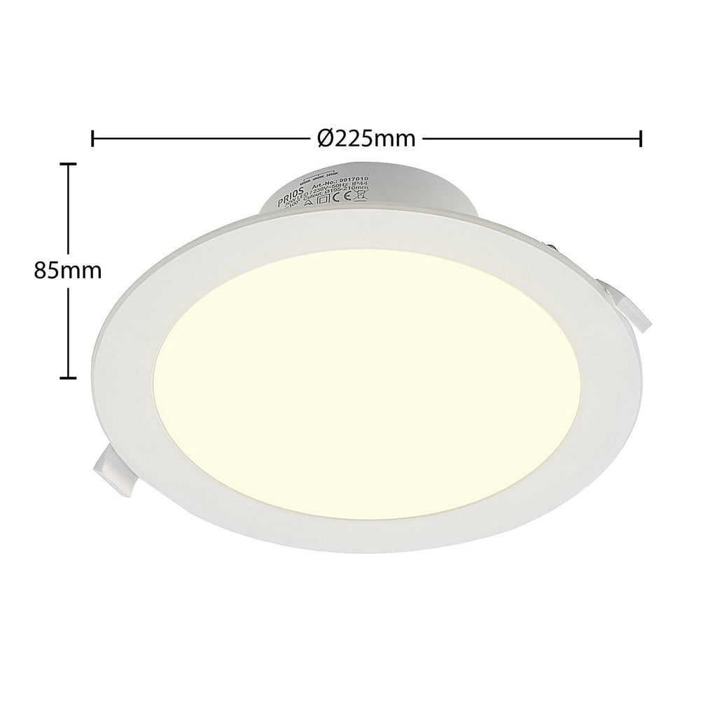 Nærbilde av LED innbyggingsspot Rida hvit Ø23 cm 30W CCT dimbar IP44
