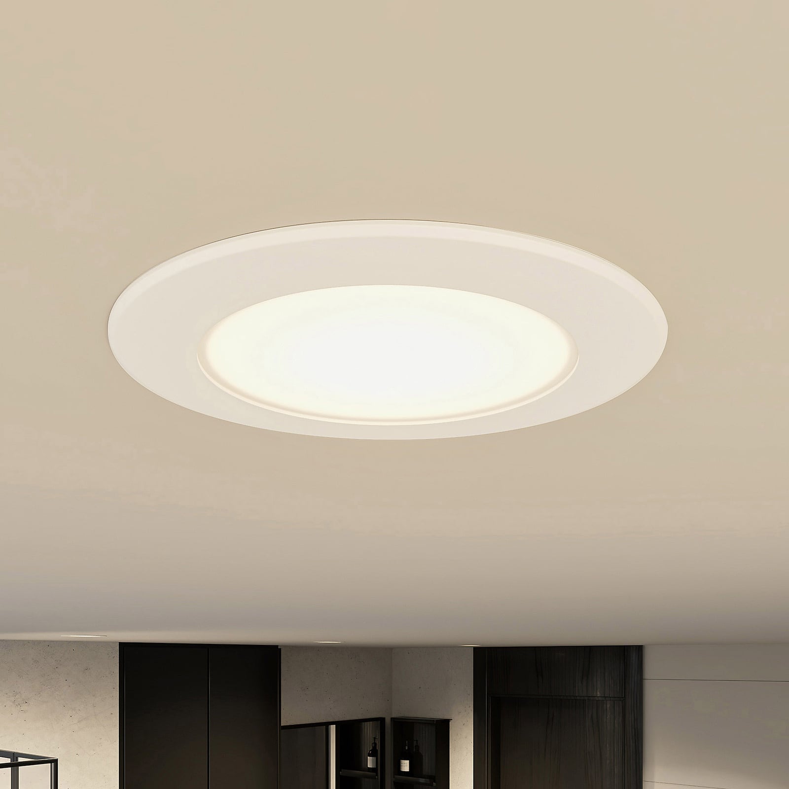 LED innbyggingsspot Rida hvit bakside og monteringsdetaljer