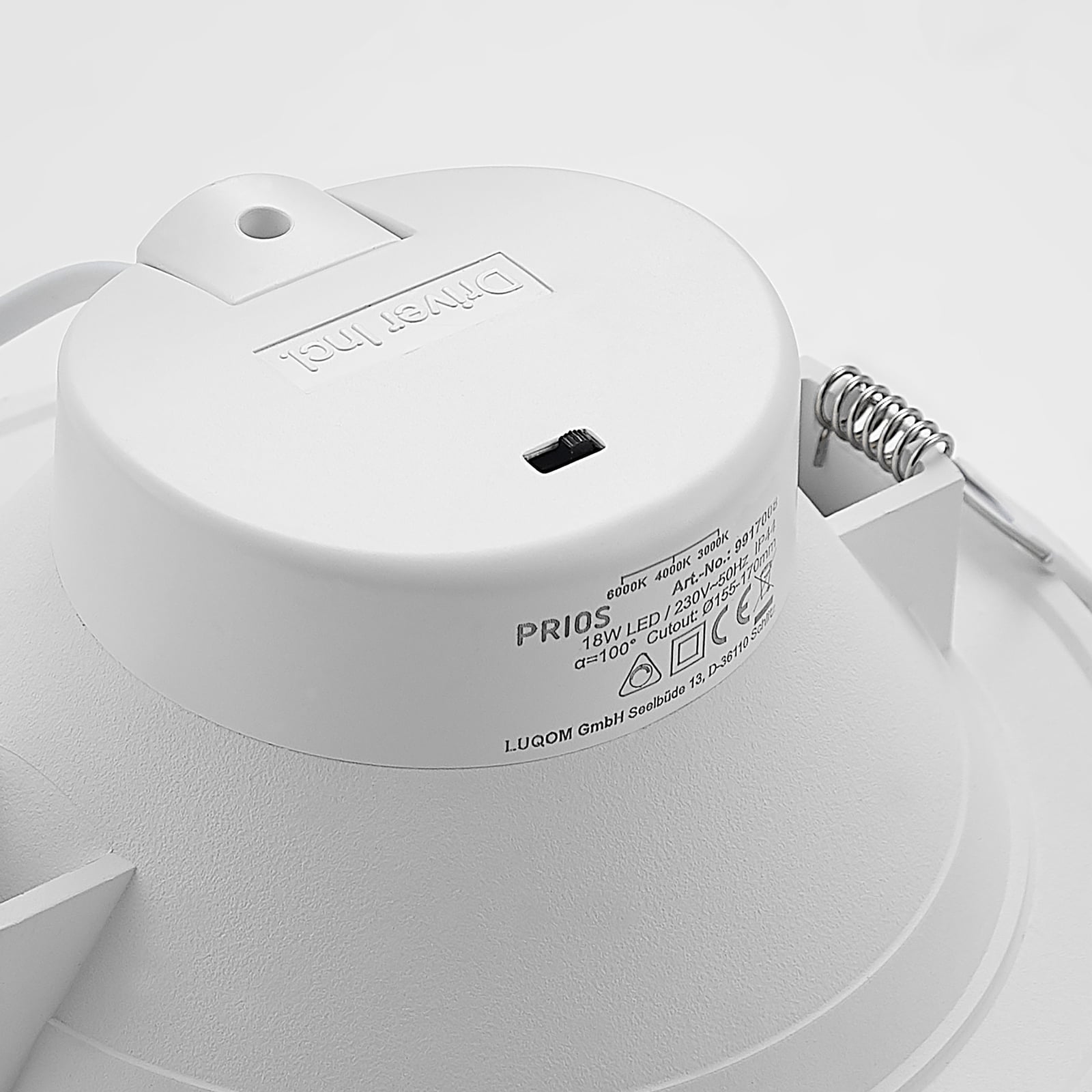 LED innbyggingsspot Rida hvit oversikt i rom