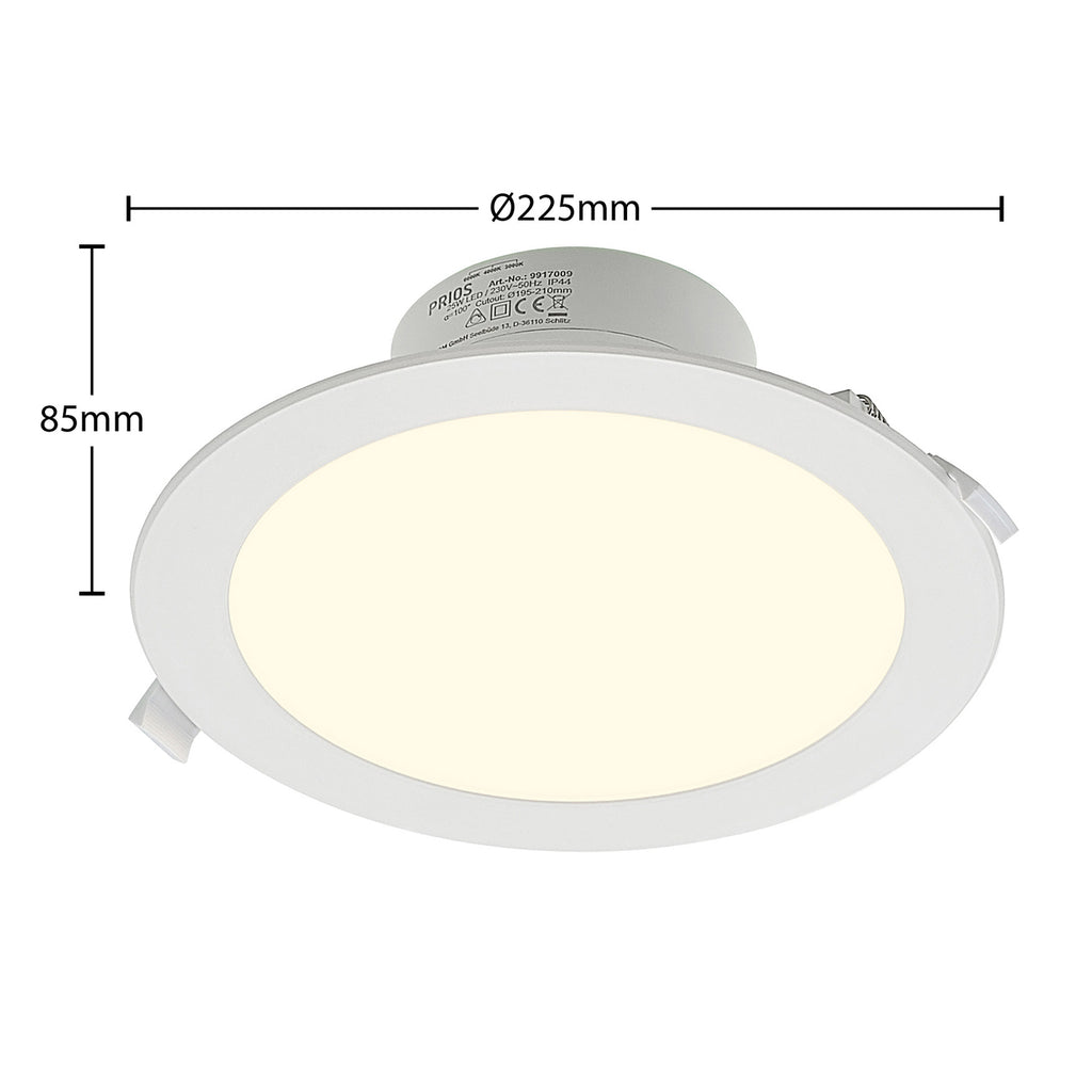 LED innbyggingsspot Rida rund hvit Ø23 cm montert i tak