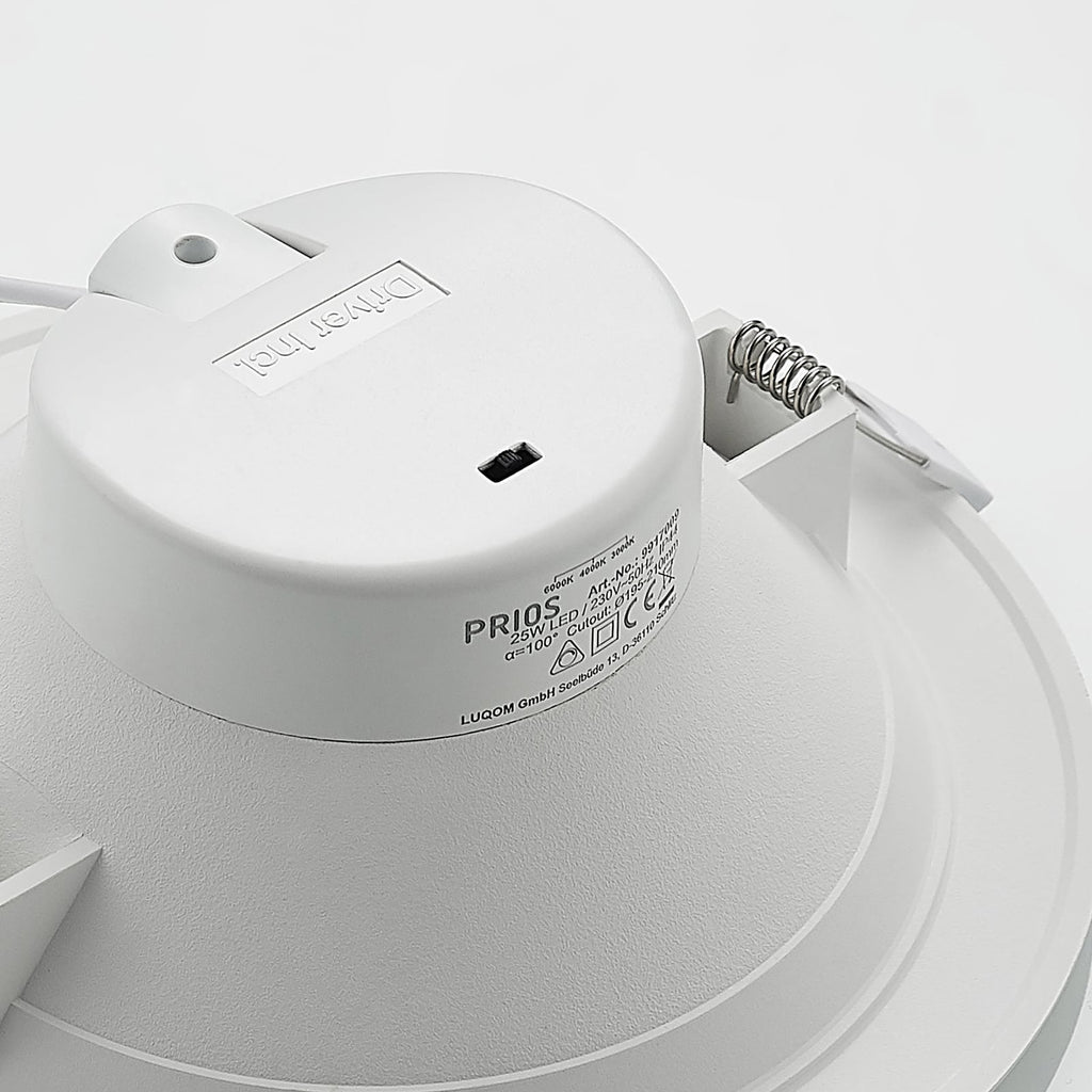 LED innbyggingsspot Rida rund hvit Ø23 cm sideprofil