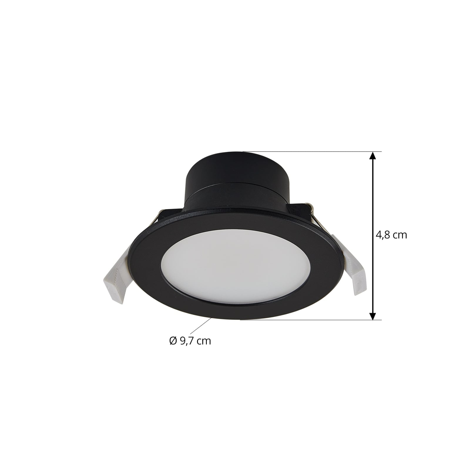 LED innbyggingsspot Rida svart Ø12 cm nærbilde