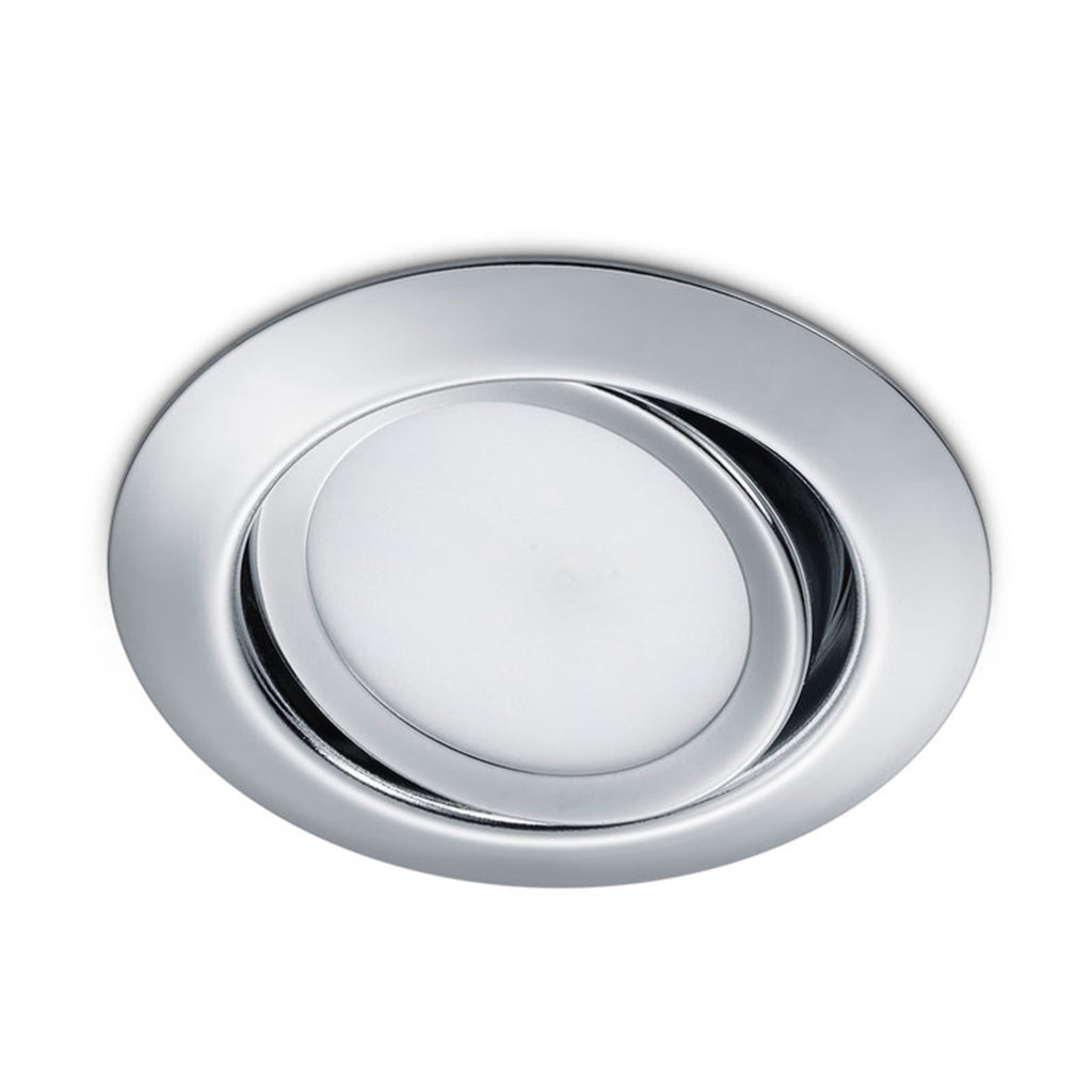 LED innbyggingsspot Rila krom svingbar Ø8,2 cm 5W forfra