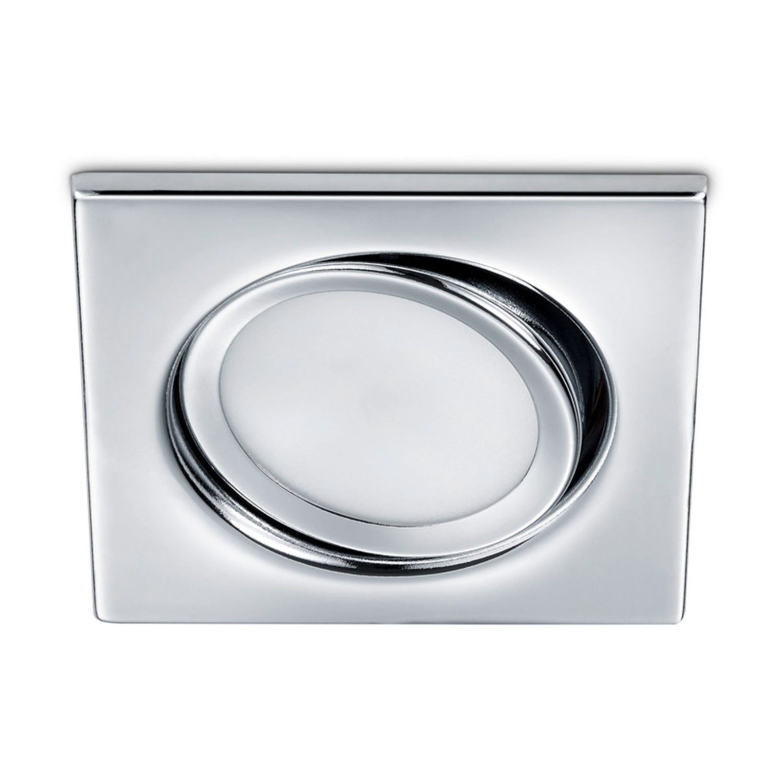 LED innbyggingsspot Rila svingbar krom 8x8 cm 5W forfra