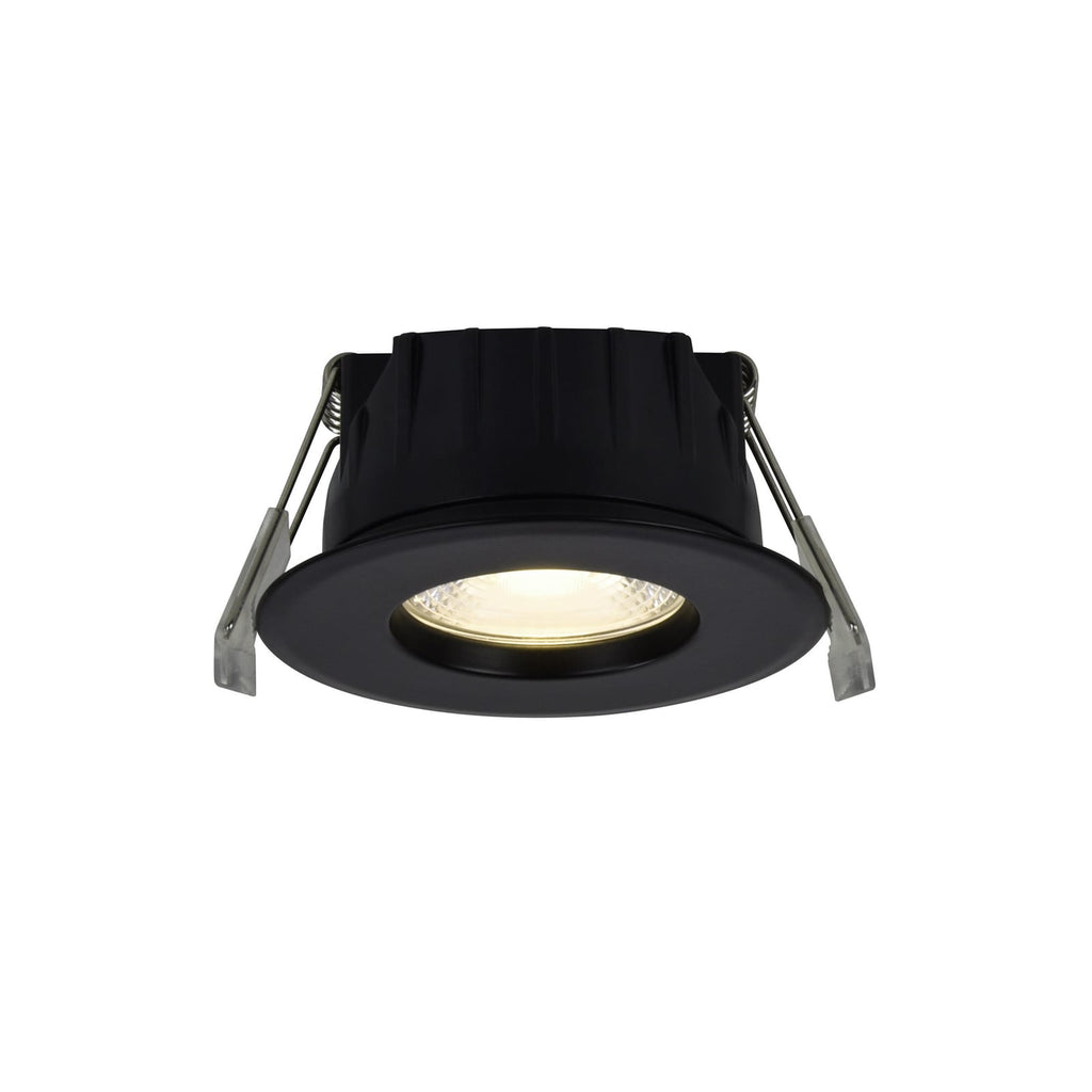 LED innbyggingsspot Rosalee svart IP65 CCT dimbar 7W forfra