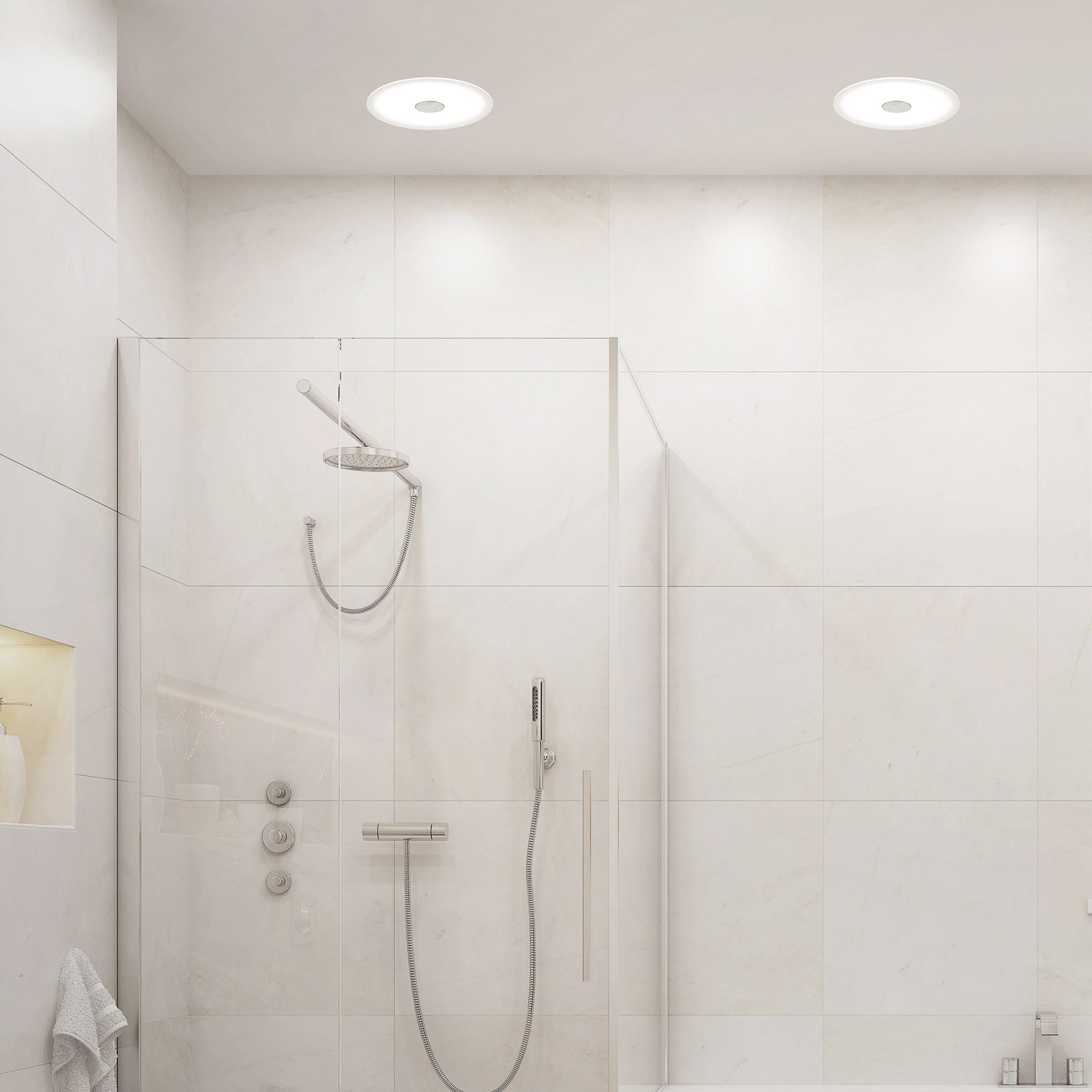 LED innbyggingsspot rund aluminium Ø17 cm 12W IP44 CCT Briloner bakside