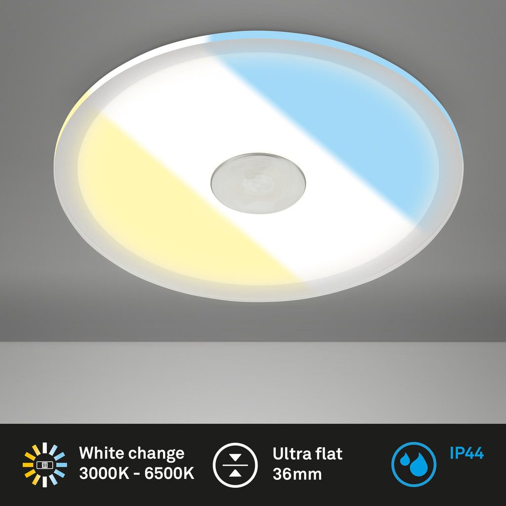LED innbyggingsspot rund aluminium Ø17 cm 12W IP44 CCT Briloner monteringsfjærer
