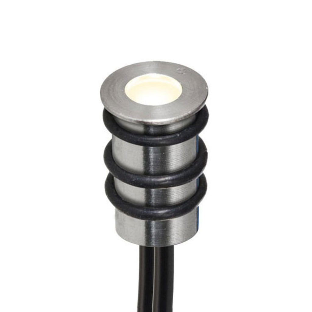 LED innbyggingsspot rund rustfritt stål Ø1 cm 12V IP68 foran