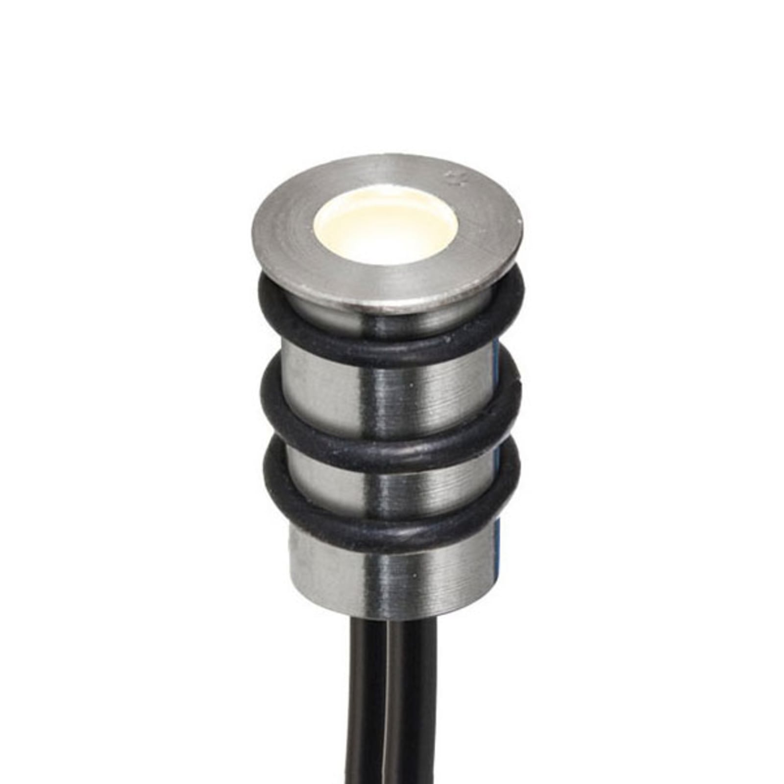LED innbyggingsspot rund rustfritt stål Ø1 cm 12V IP68 foran