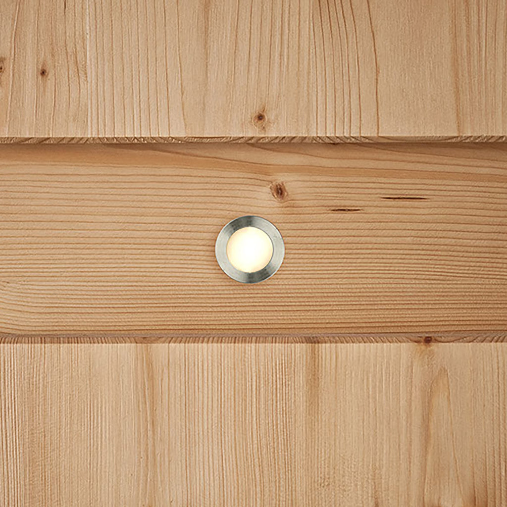 LED innbyggingsspot rund rustfritt stål IP68 Ø1,8 cm 12V - EVN forfra