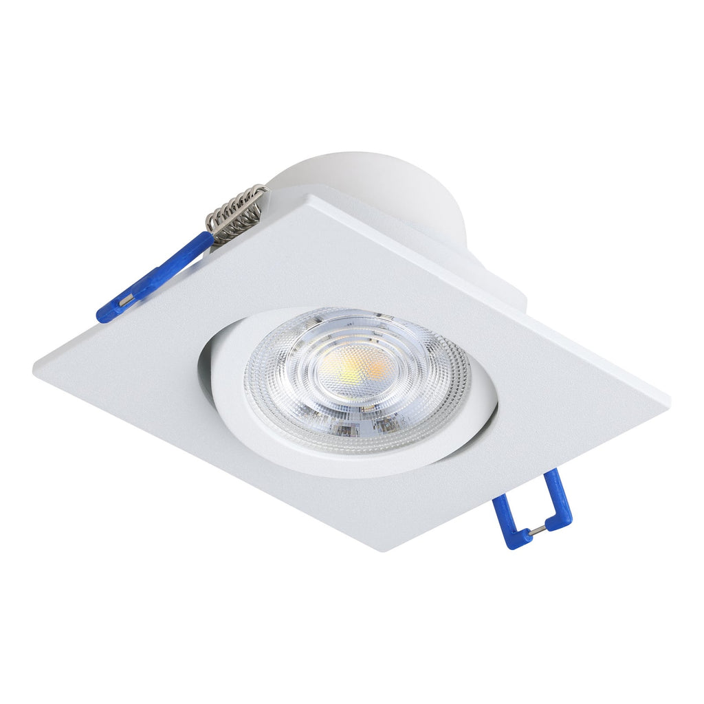 LED innbyggingsspot Saliceto firkantet svingbar 4000K hvit nærbilde av aluminiumsoverflate
