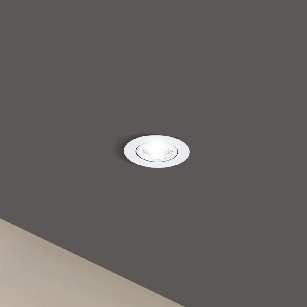 LED innbyggingsspot Saliceto svingbar dimbar hvit 4000K forfra