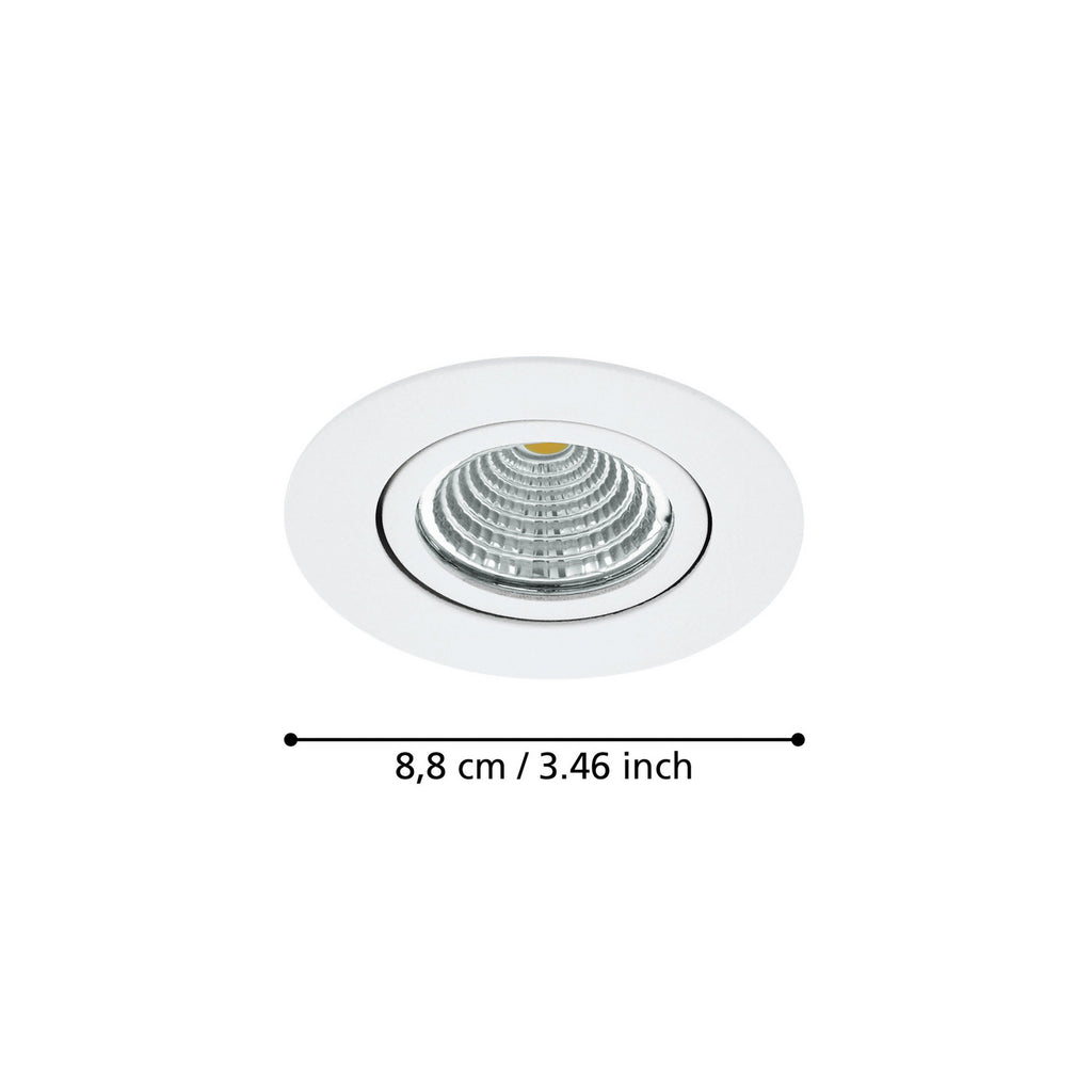 LED innbyggingsspot Saliceto svingbar dimbar hvit 4000K detalj av ramme