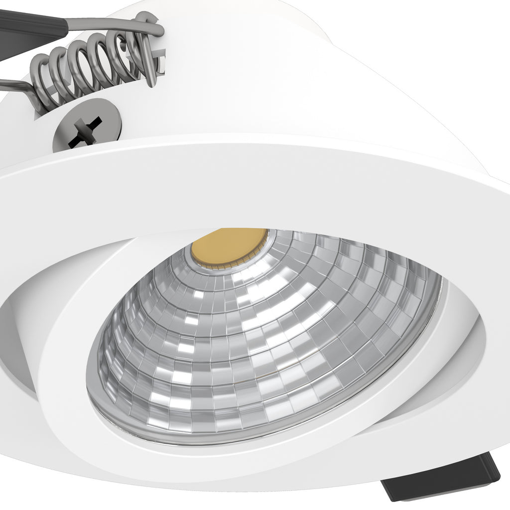 LED innbyggingsspot Saliceto svingbar dimbar hvit 4000K aluminiumsmateriale