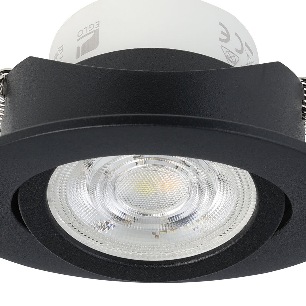 LED innbyggingsspot Saliceto-Z dimbar RGBW Zigbee Ø8,8 cm svart side