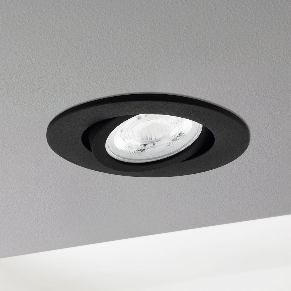 LED innbyggingsspot Saliceto-Z dimbar RGBW Zigbee Ø8,8 cm svart lysfargevalg