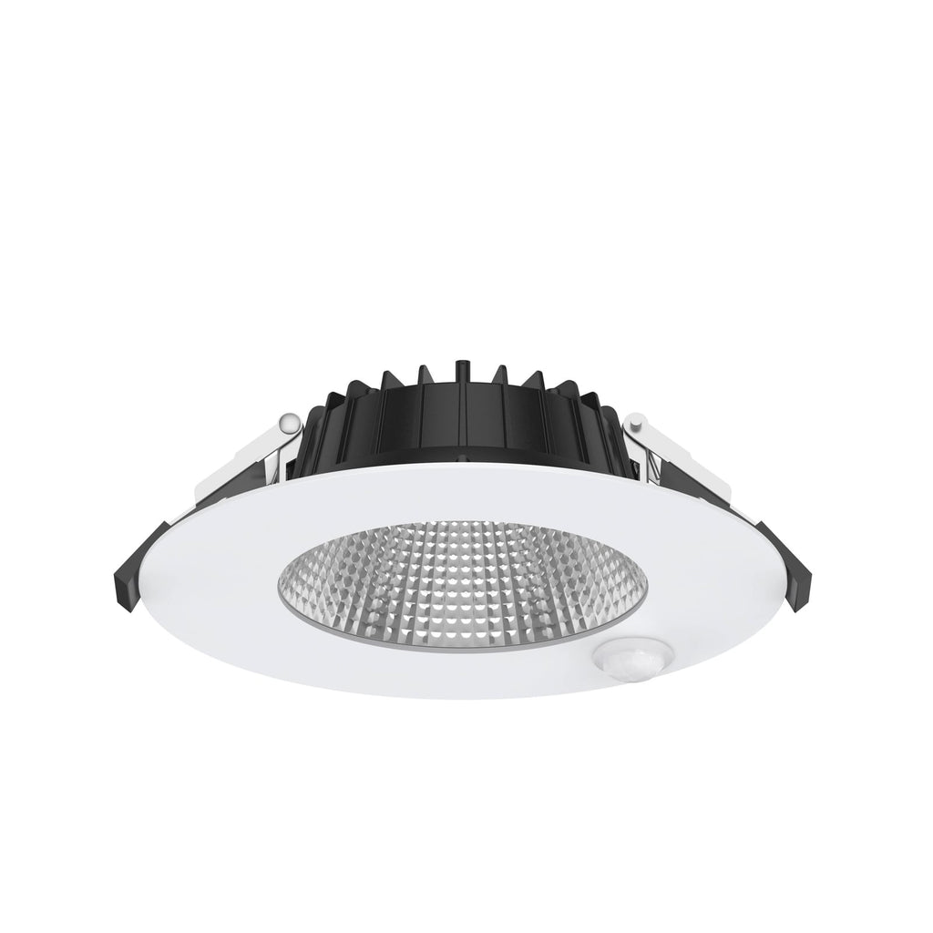 LED innbyggingsspot Shift Ø18 cm hvit dimbar med bevegelsessensor front