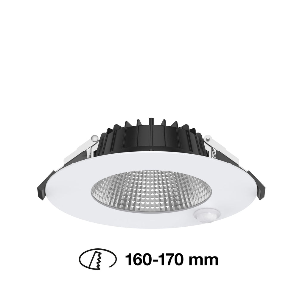 LED innbyggingsspot Shift Ø18 cm hvit dimbar med bevegelsessensor bakside