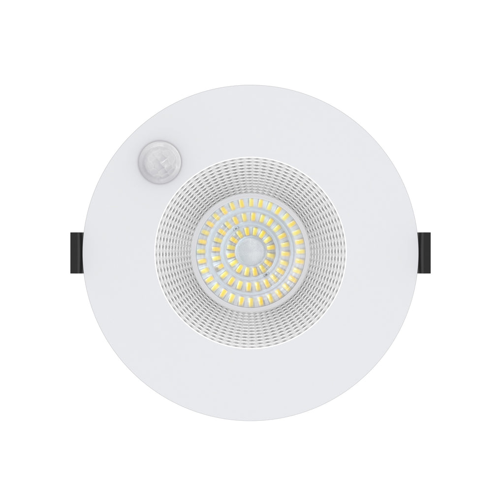 LED innbyggingsspot Shift Ø18 cm hvit dimbar med bevegelsessensor montert i tak