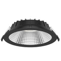 LED innbyggingsspot Shift Ø22,8 cm CCT dimbar IP54 svart forfra