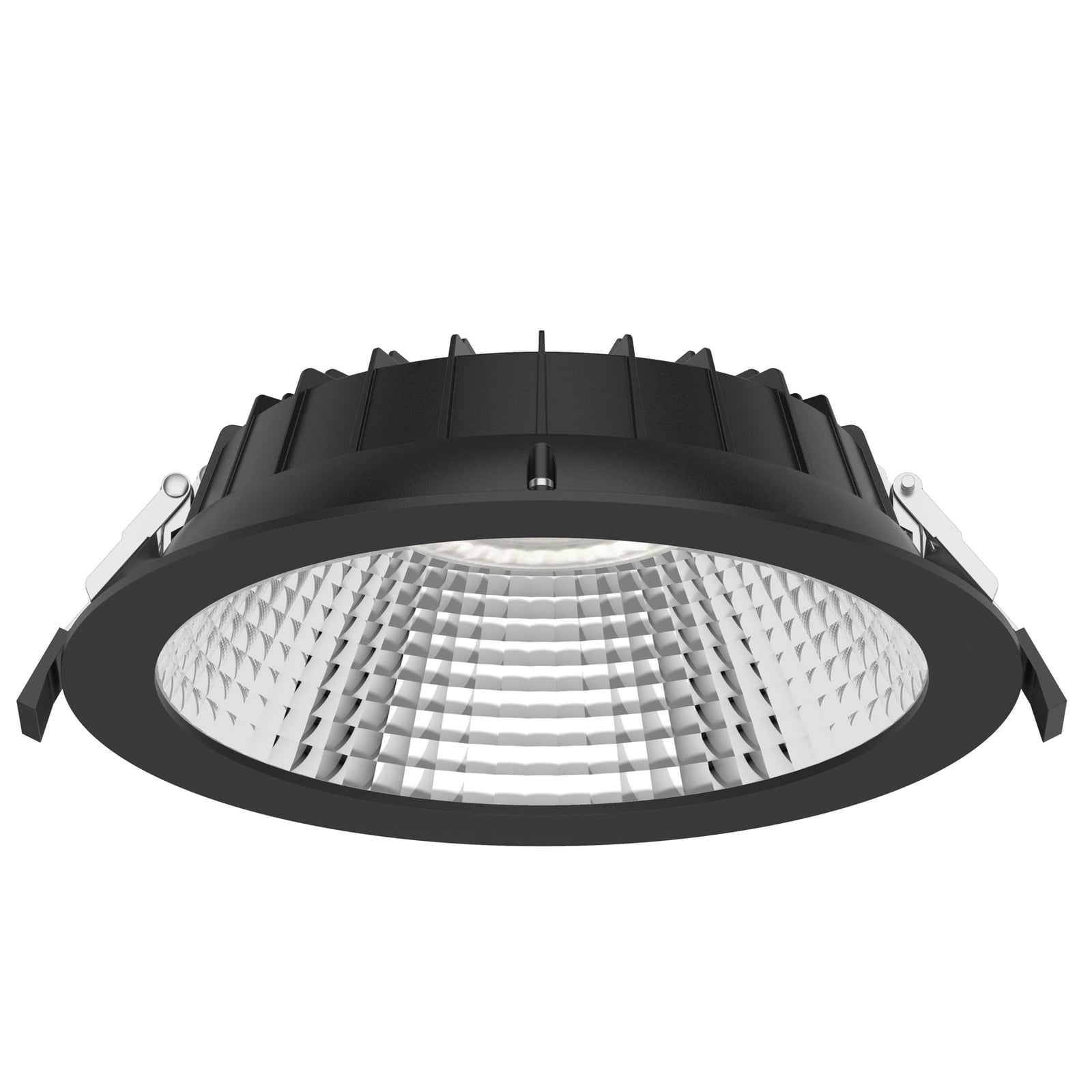 LED innbyggingsspot Shift Ø22,8 cm CCT dimbar IP54 svart forfra