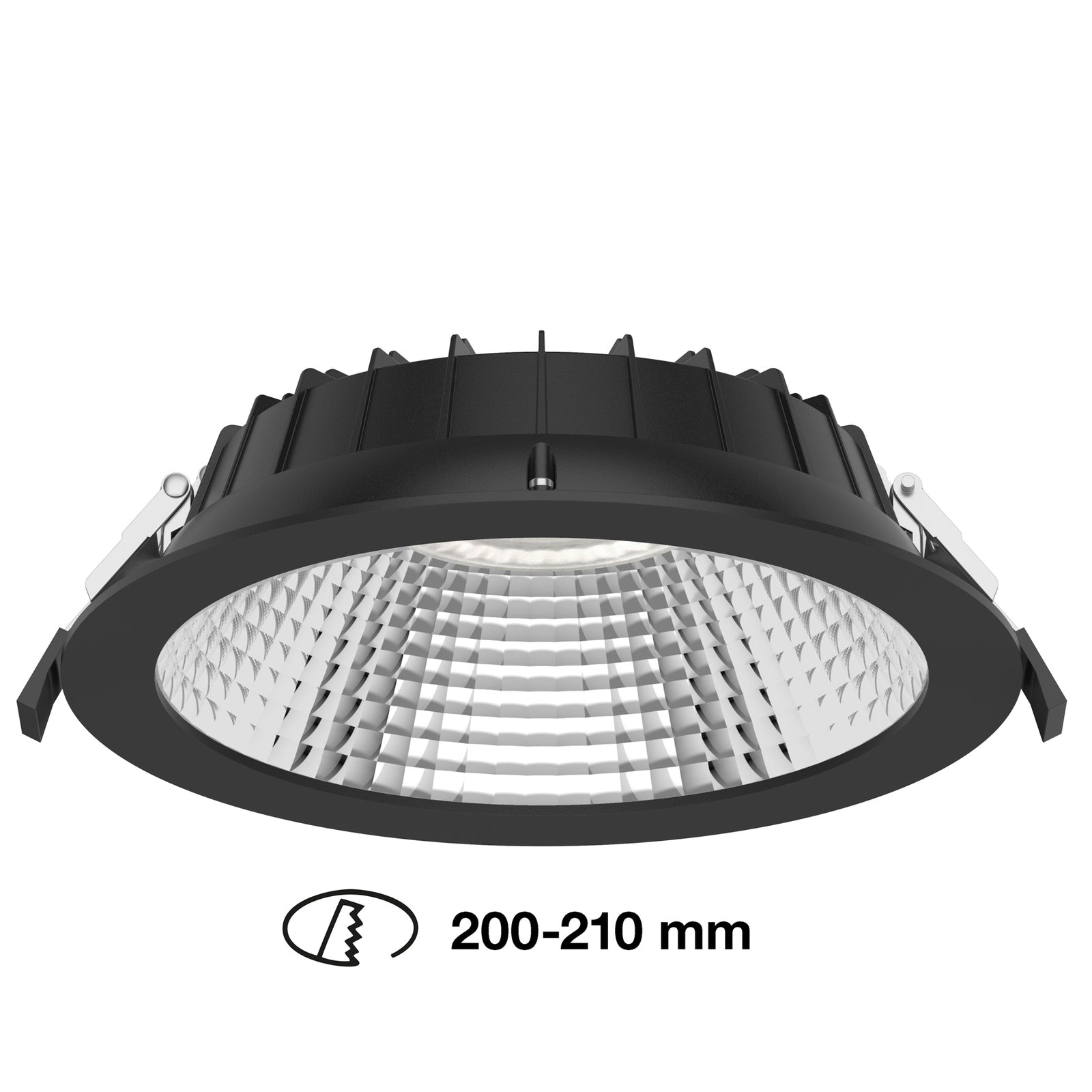 LED innbyggingsspot Shift Ø22,8 cm CCT dimbar IP54 svart bakside