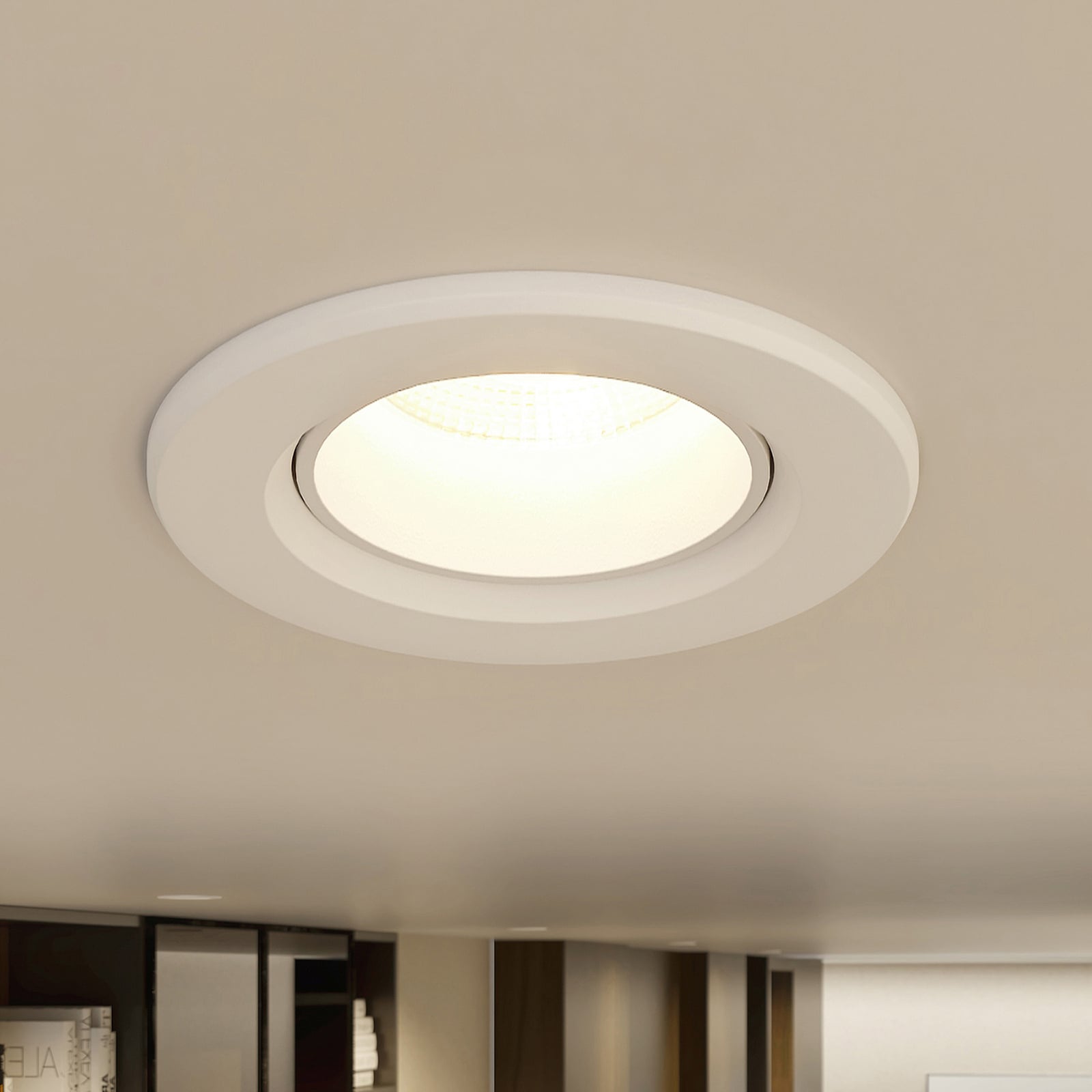 Bakside av LED innbyggingsspot Shima dimbar hvit 7W 3000K Ø8,5 cm