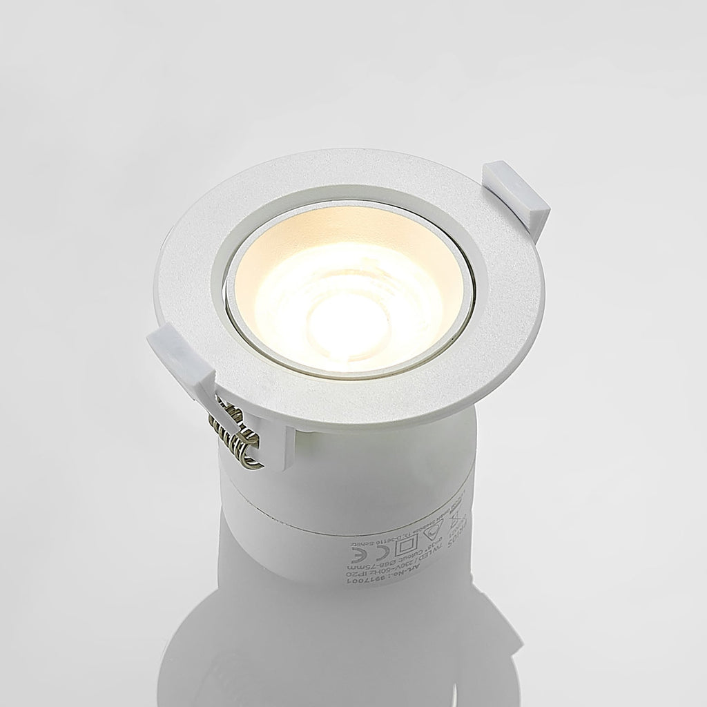 LED innbyggingsspot Shima dimbar hvit 7W 3000K Ø8,5 cm monteringsdetalj