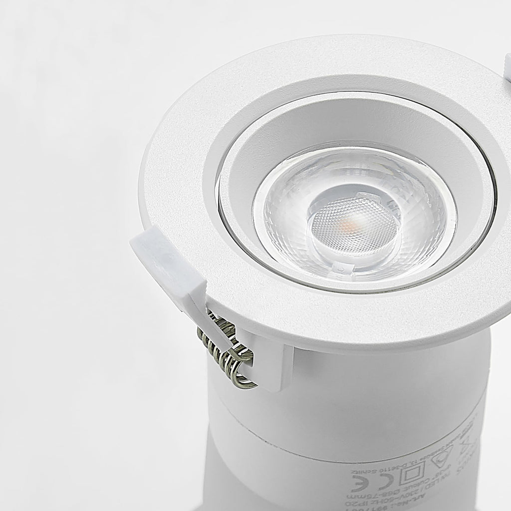 LED innbyggingsspot Shima dimbar hvit 7W 3000K Ø8,5 cm lyseffekt