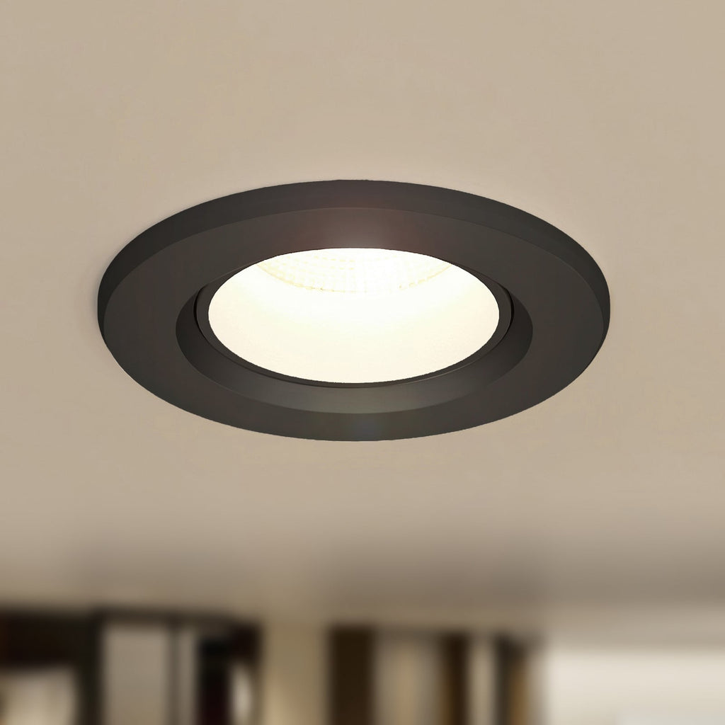 LED innbyggingsspot Shima svart dimbar 7W 3000K forfra