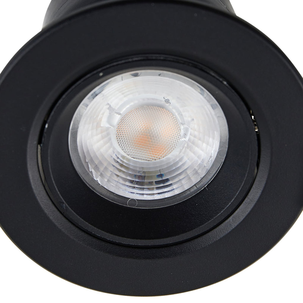 LED innbyggingsspot Shima svart dimbar 7W 3000K med lyseffekt