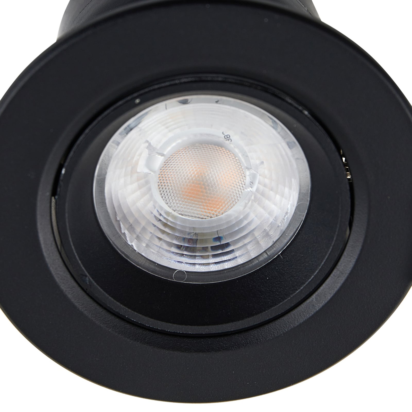LED innbyggingsspot Shima svart dimbar 7W 3000K med lyseffekt
