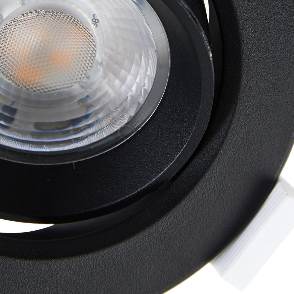 LED innbyggingsspot Shima svart dimbar 7W 3000K svingbar arm