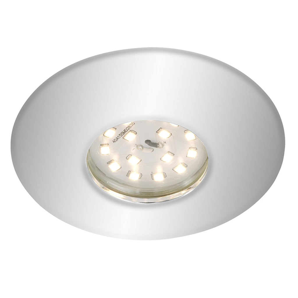 LED innbyggingsspot Shower krom IP65 5W varmhvit forfra