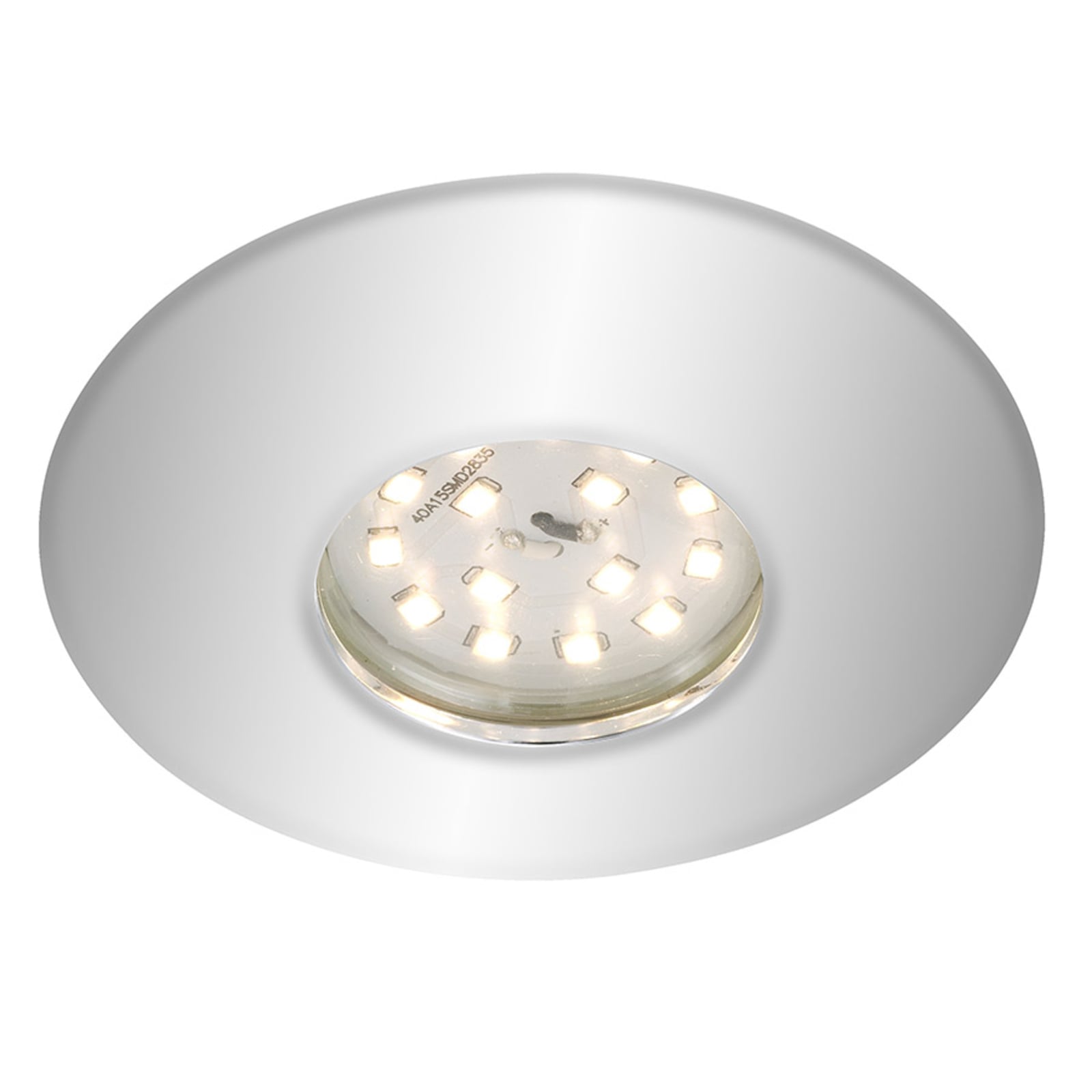LED innbyggingsspot Shower krom IP65 5W varmhvit forfra